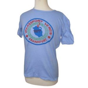 Vintage 1970s 70s Frankfurt Germany Tourist Souvenir Tee Shirt